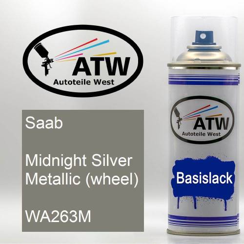 Saab, Midnight Silver Metallic (wheel), WA263M: 400ml Sprühdose, von ATW Autoteile West.